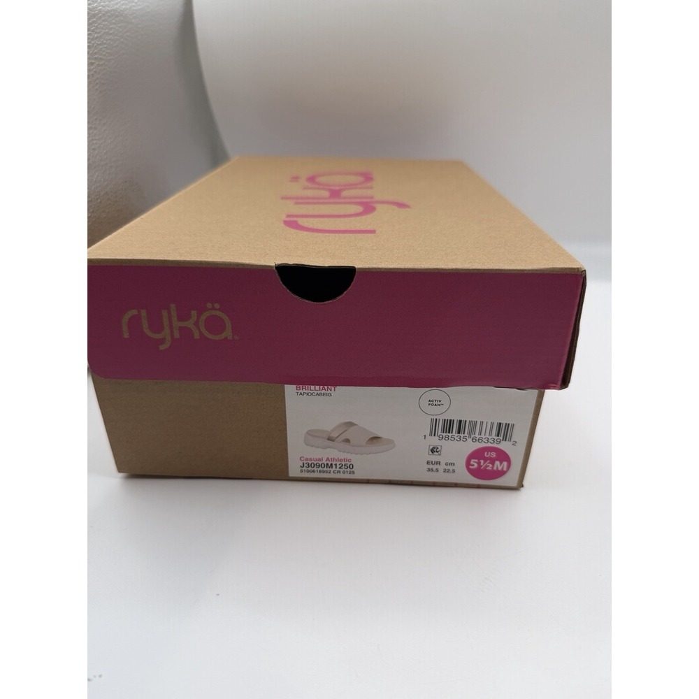 Ryka Brilliant Slip On Slide Sandals, Women's 5.5 M,Tapioca Beige,ActivFoam, NIB - Picture 13 of 16